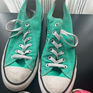 3 sets of used Converse. Size 10 in women’s. Pink, Tiffany green, and Navy Blue